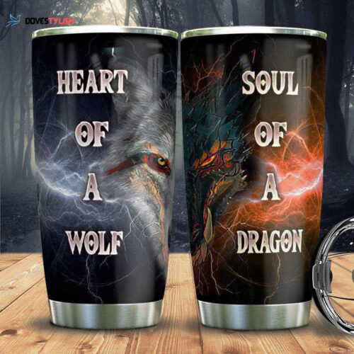 Wolf Dragon Stainless Steel Tumbler: Durable & Stylish Drinkware