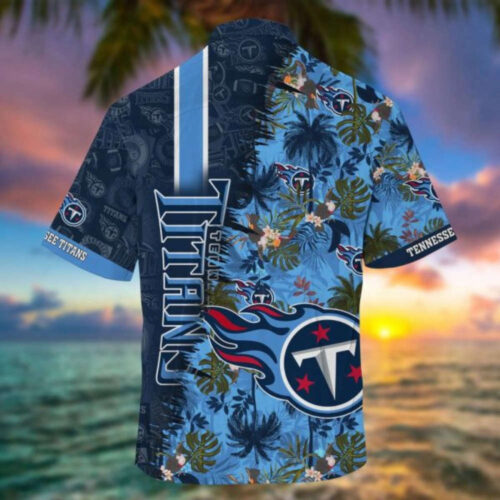 NFL Tennessee Titans Flowers Navy Blue Hawaiian Shirt V3 Men & Women Aloha Shirt