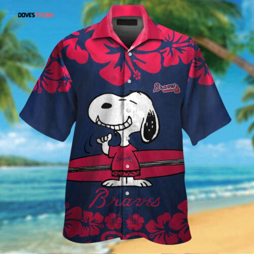 Atlanta Braves Snoopy Tropical Aloha Shirt Set – Men Women Kids