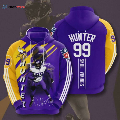Authentic NFL Minnesota Vikings Danielle Hunter Hoodie – Purple & Gold AOP Shirt