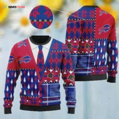 Buffalo Bills NFL Ugly Christmas Sweater – Cardigan Style All Over Print Sweatshirt