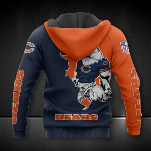 Chicago Bears Orange Dark Blue Perfect Style Hoodie – NFL AOP Shirt