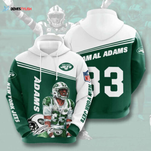 Get Game-Ready with NFL New York Jets Jamal Adams Hoodie – Green White AOP Shirt
