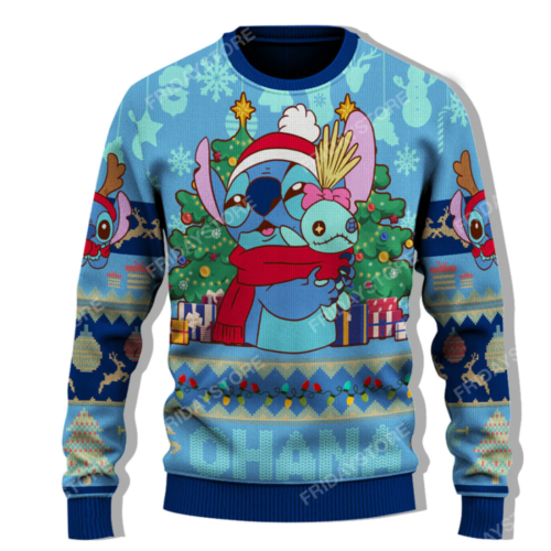 LAS Sweater Ohana Hug Christmas Ugly Sweater Cute Amazing DN Stitch Ugly Sweater