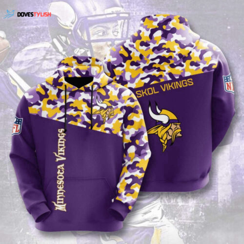 Minnesota Vikings Purple Gold Camo Hoodie – NFL AOP Shirt