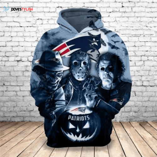 New England Patriots NFL 3D Hoodie – Halloween Horror Night Sweatshirt for Men & Women