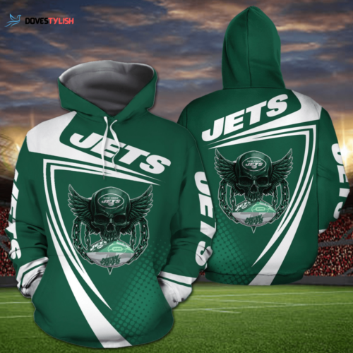 New York Jets 3D Hoodie Zip NFL Sporty Skull Print AOP Shirt