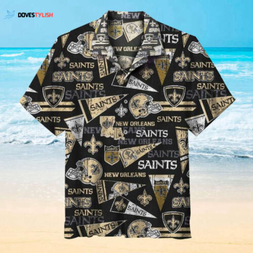 NFL New Orleans Saints Casual Hawaiian Shirt Short Sleeve