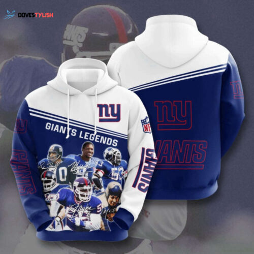 NFL New York Giants Legends Hoodie: Stylish AOP Shirt for True Fans