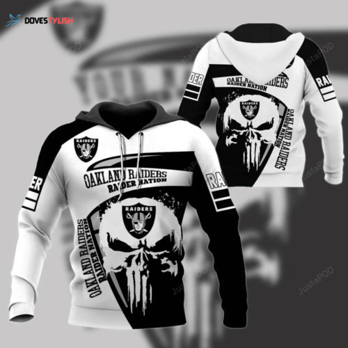 NFL Oakland Raiders 3D Hoodie Shirt: Men & Women Zip Hoodie AOP Design