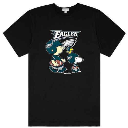 NFL Philadelphia Eagles T-Shirts – Charlie Brown Snoopy & Woodstock Shirt Gift for Fan