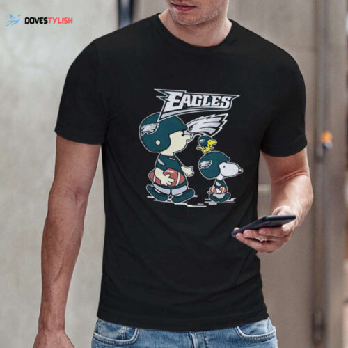 NFL Philadelphia Eagles T-Shirts – Charlie Brown Snoopy & Woodstock Shirt Gift for Fan