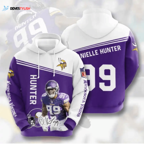 Official NFL Minnesota Vikings Danielle Hunter Hoodie – 3D AOP Shirt