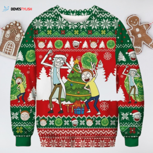 Rick And Morty Christmas Sweater Rick And Morty Christmas Party Red Green Ugly Sweater 2023