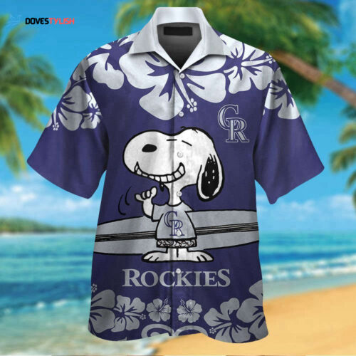 Rockies Snoopy Aloha Shirt Set – Short Sleeve Button Up for Men Women Kids