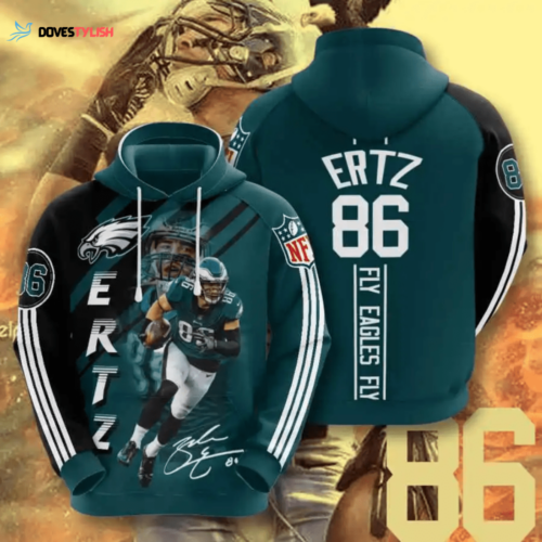 Shop the Stylish NFL Philadelphia Eagles Zach Ertz 3D AOP Hoodie – USA Sports Shirt
