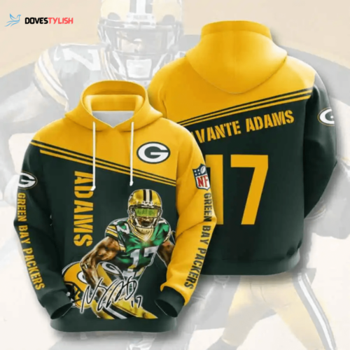 Get Game-Ready with Davante Adams Green Bay Packers 3D AOP Hoodie