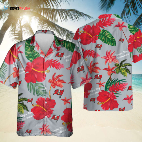 Tampa Bay Buccaneers Nfl Color Hibiscus Button Up Hawaiian Shirt