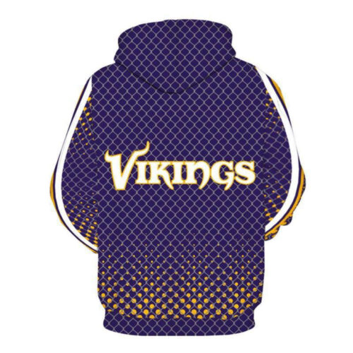 Affordable Minnesota Vikings 3D Flame Hoodie – NFL Football Sweatshirt Jacket