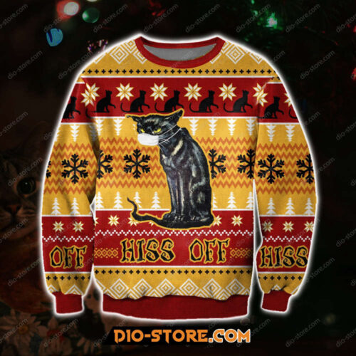 Hiss Off Cat For Unisex Ugly Christmas Sweater, All Over Print Sweatshirt