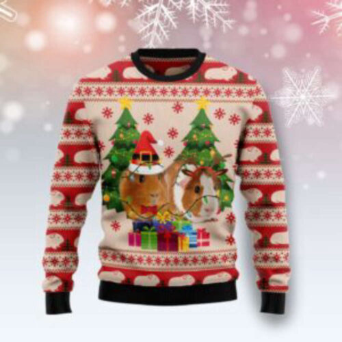 Guinea Pig Love Christmas For Unisex Ugly Christmas Sweater, All Over Print Sweatshirt