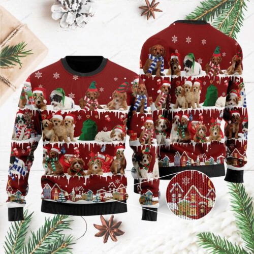 Cavoodle Lovers Ugly Christmas Sweater, All Over Print Sweatshirt