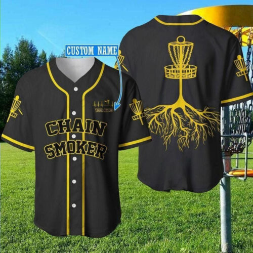 Custom Disc Golf Chain Smoker Baseball Jersey – Personalized Performance Gear
