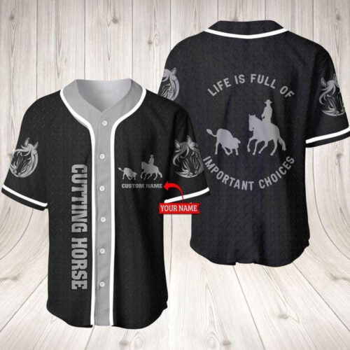 Customized Cutting Horse Grey Baseball Jersey – Make an Important Choice!