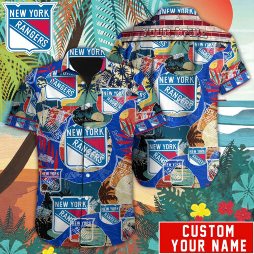 New York Rangers Custom Name Hawaii Shirt  For Men And Women
