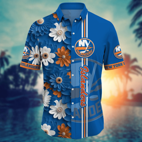 New York Islanders NHL Flower Hawaii Shirt   For Fans, Summer Football Shirts