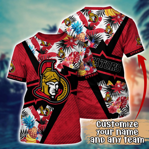 Ottawa Senators NHL Flower Hawaii Shirt   For Fans, Summer Football Shirts