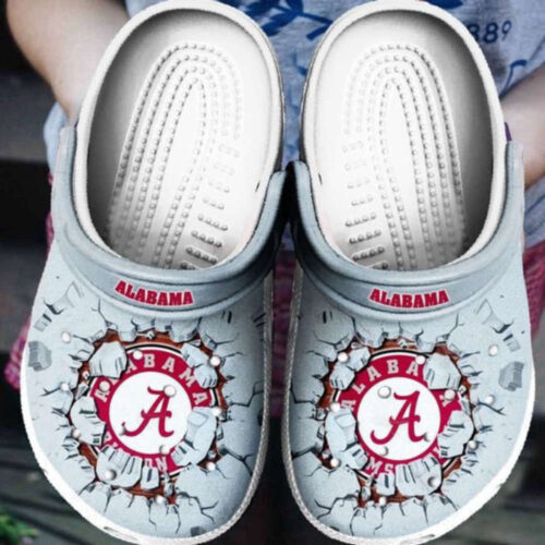 Alabama Crimson Tide Logo Broken Wall Crocs Classic Clogs Shoes