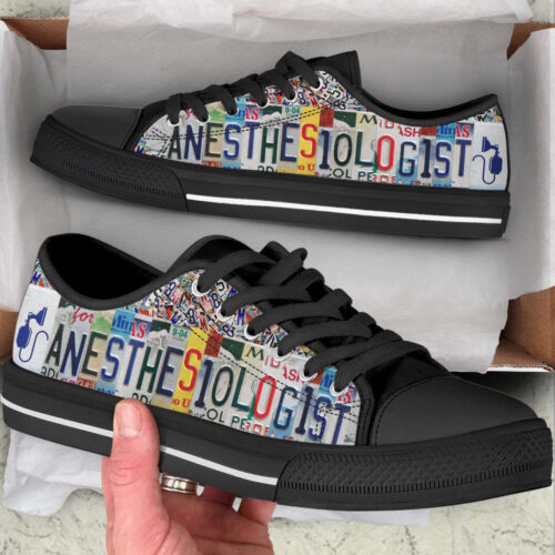 Anesthesiologist License Plates Low Top Shoes Canvas Sneakers Comfortable Casual Shoes For Men And Women