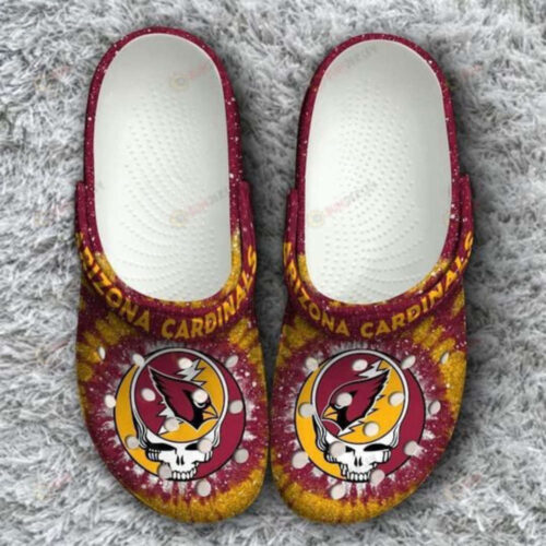 Arizona Cardinals Grateful Dead Crocs Classic Clogs Shoes In Red Yellow