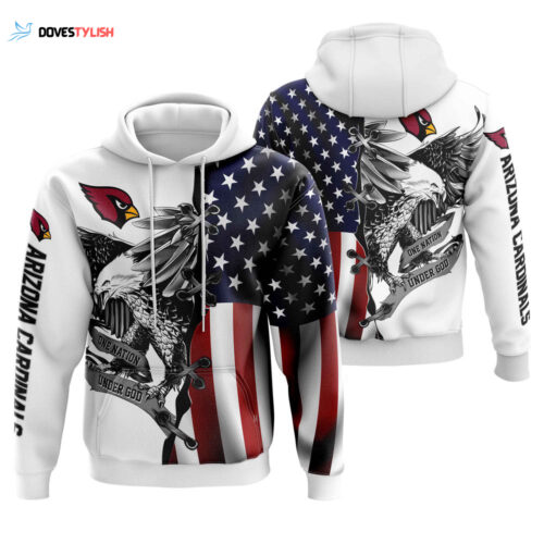 Arizona Cardinals USA Flag Eagle Hoodie, Best Gift For Men And Women