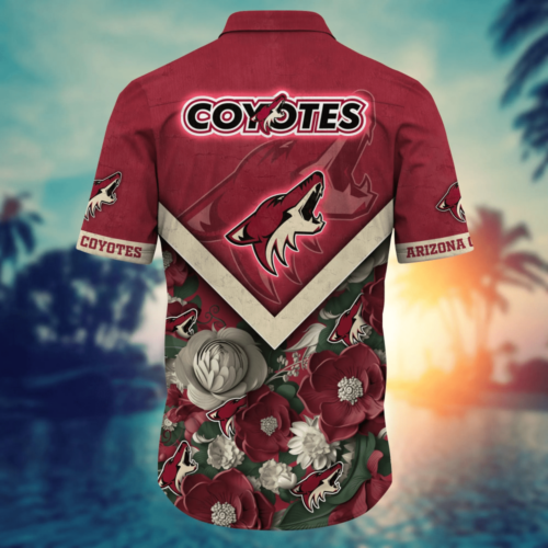 Arizona Coyotes NHL Flower Hawaii Shirt   For Fans, Custom Summer Football Shirts