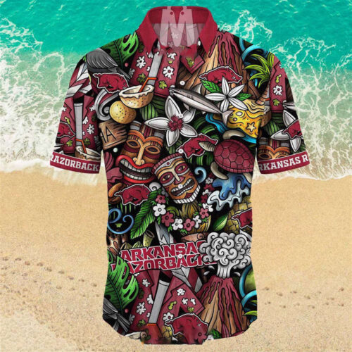 Arkansas Razorbacks Ncaa Mens Floral Special Design Hawaiian Shirt
