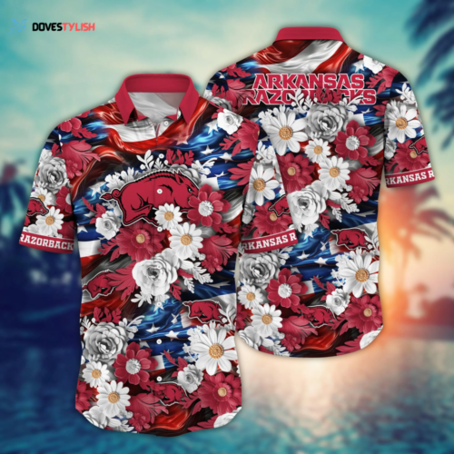 Arkansas Razorbacks American Flag Custom Name Hawaii Shirt Summer Button Up Shirt For Men Women