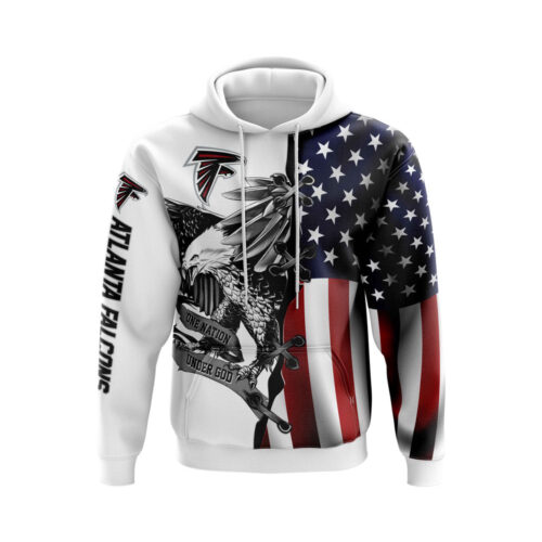 Atlanta Falcons USA Flag Eagle Hoodie, Best Gift For Men And Women