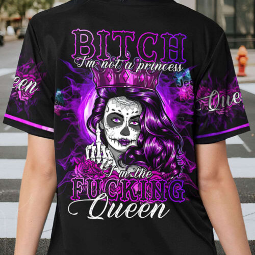 B I’m Not A Princess Queen La Catrina Sugar Skull Baseball Jersey