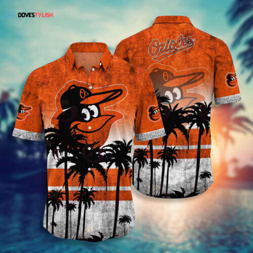 Baltimore Orioles Short Sleeve Button Up Tropical Aloha Hawaiian Shirt Set for Men Women Kids MTE04