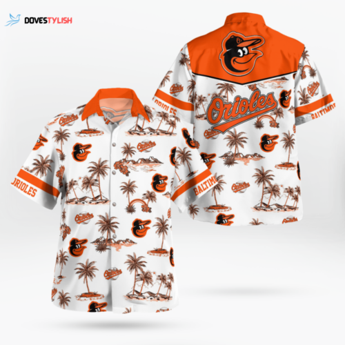 Baltimore Orioles Short Sleeve Button Up Tropical Aloha Hawaiian Shirt Set For Men Women