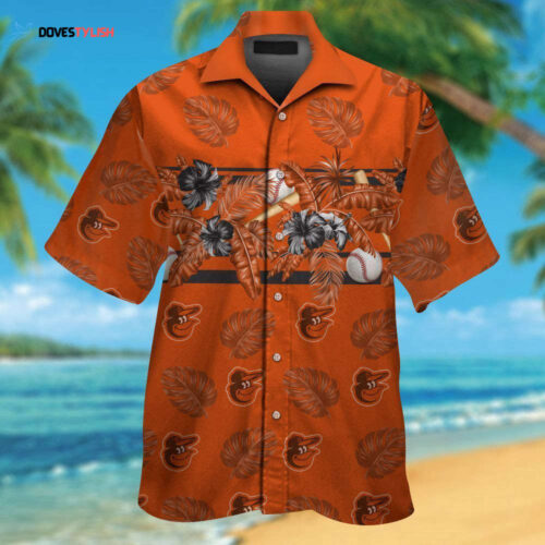 Baltimore Orioles Short Sleeve Button Up Tropical Aloha Hawaiian Shirt Set for Men Women