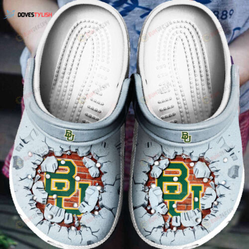 Baylor Bears Tide Crocs Classic Clogs Shoes In Gray