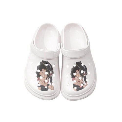 Betty Boop Fat Women Pattern Crocs Classic Clogs Shoes In White