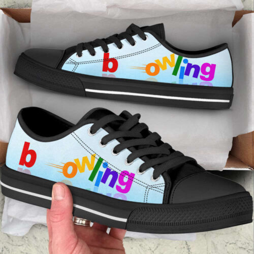 Bowling Color AB Sky Low Top Shoes Canvas Print Lowtop Fashionable Casual Shoes Gift For Adults