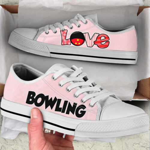 Bowling Love M Low Top Shoes Canvas Print Lowtop Trendy Fashion Casual Shoes Gift For Adults