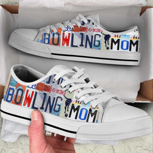 Bowling Paint Art Low Top Shoes Canvas Print Lowtop Fashionable Casual Shoes Gift For Adults
