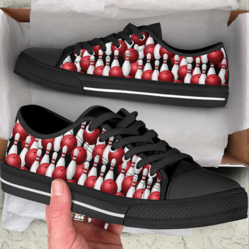 Bowling Pin Low Top Shoes Canvas Print Low Top Trendy Fashion Casual Shoes Gift For Adults