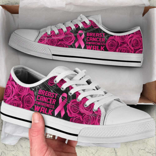 Breast Cancer Shoes Awareness Walk Low Top Shoes Canvas Shoes For Men And Women